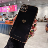 Fashion Electroplated Love Heart Phone Case For iPhone
