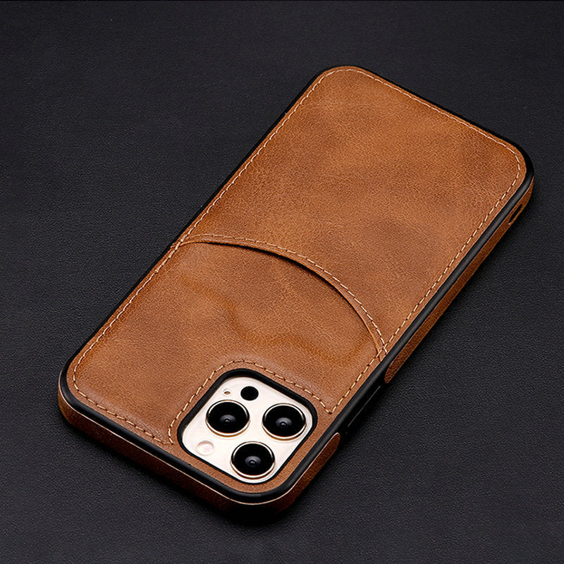Credit Card Slot Leather Case For iPhone