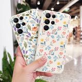 Floral Cloth Silicone Case For Samsung Galaxy