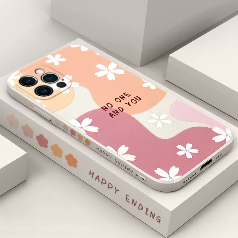 Flowers Silicone Phone Case For iPhone