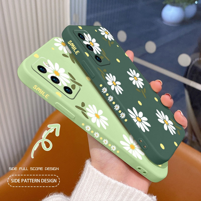 Flowers Liquid Silicone Thin Soft Case For Huawei.