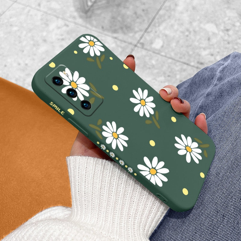 Flowers Liquid Silicone Thin Soft Case For Huawei.