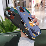 Flying Astronauts Silicone Case For iPhone