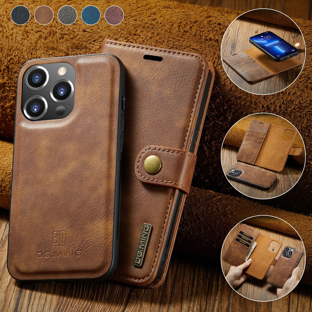 2 in 1 Detachable Flip Leather Case For iPhone