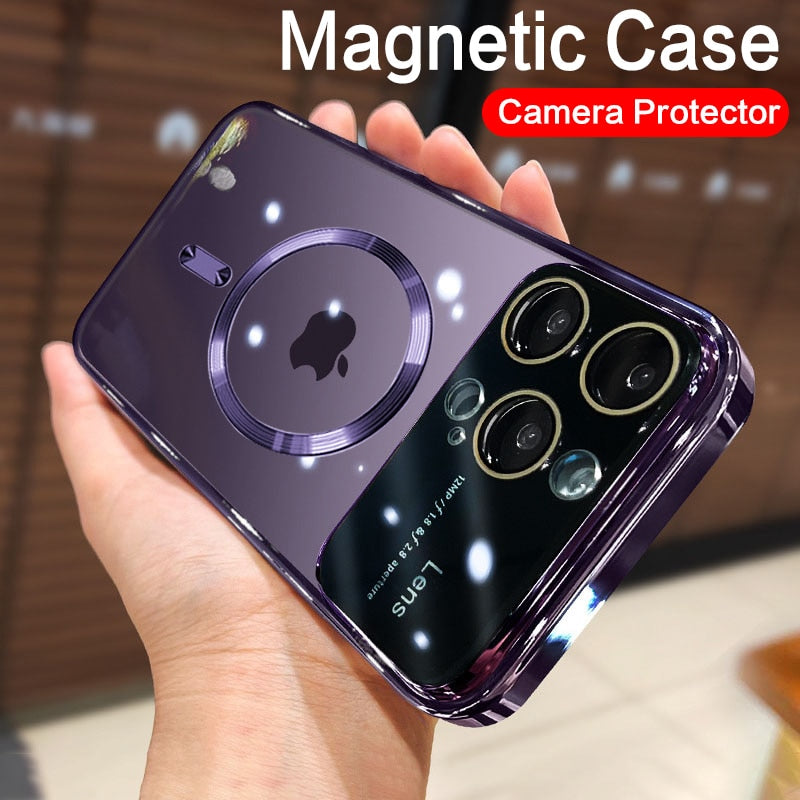  lunhaifi Large Window Phone Case Leak Label Magnetic