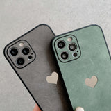 Luxury Love Heart Cortex Phone Case For iPhone