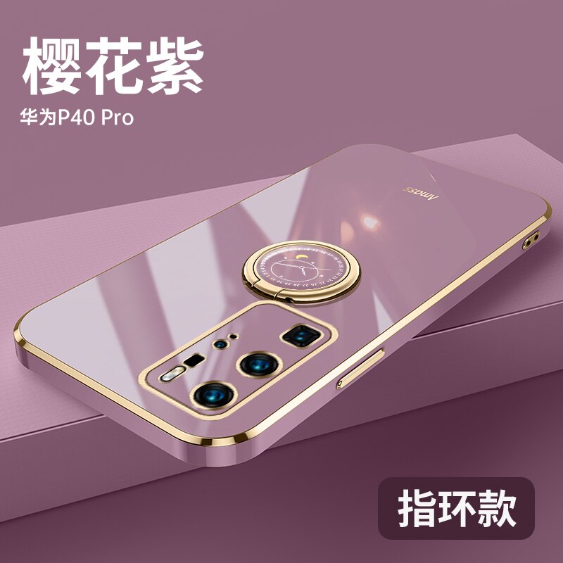 Luxury Ring Holder Electroplated Case For Huawei