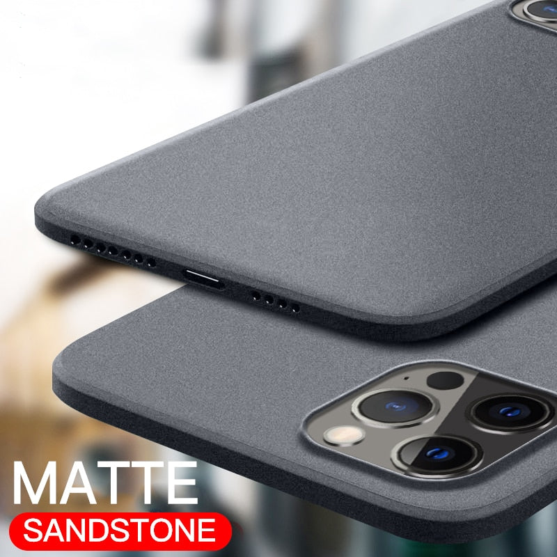 Sandstone Matte Slim Silicone Case For iPhone