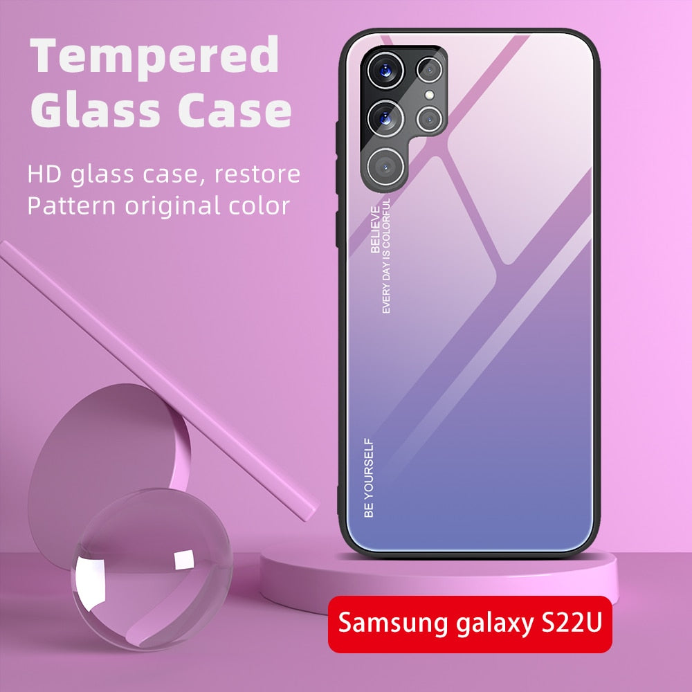 Gradient Tempered Glass Case for Samsung Galaxy