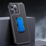Carbon fiber Texture Live Stand Case for iPhone