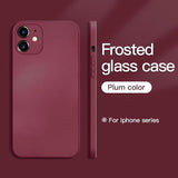 Square Tempered Glass Shockproof Case For iPhone