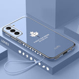 TPU Plating Maple Leaf Square Case For Samsung