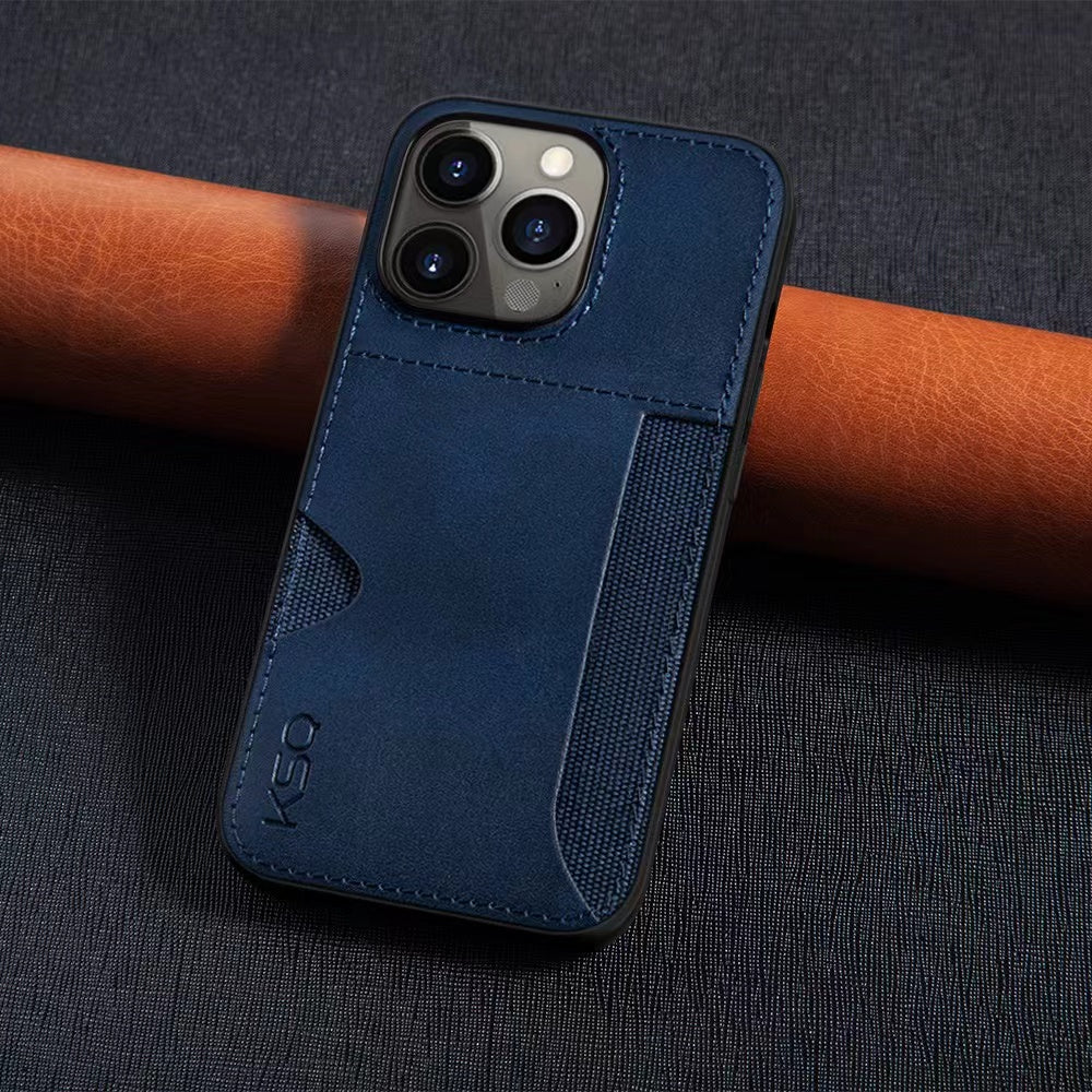 Leather Card Holder Back Cover For iPhone
