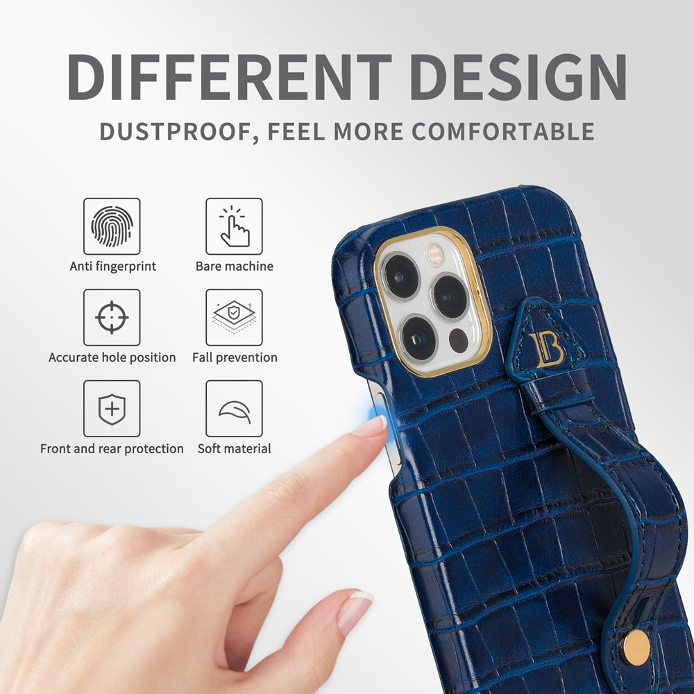 Wrist Strap Leather Case For iPhone
