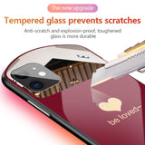 Cute Oval Heart-shaped Glass Case For iPhone