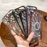 Plating Clear Glitter Silicone Transparent Case For iPhone