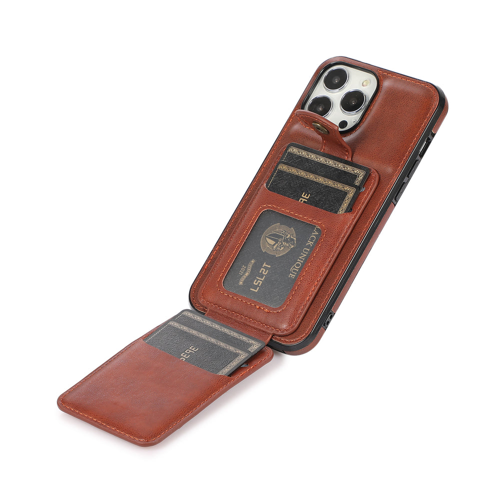 Leather Wallet Card Holder Cover for iPhone