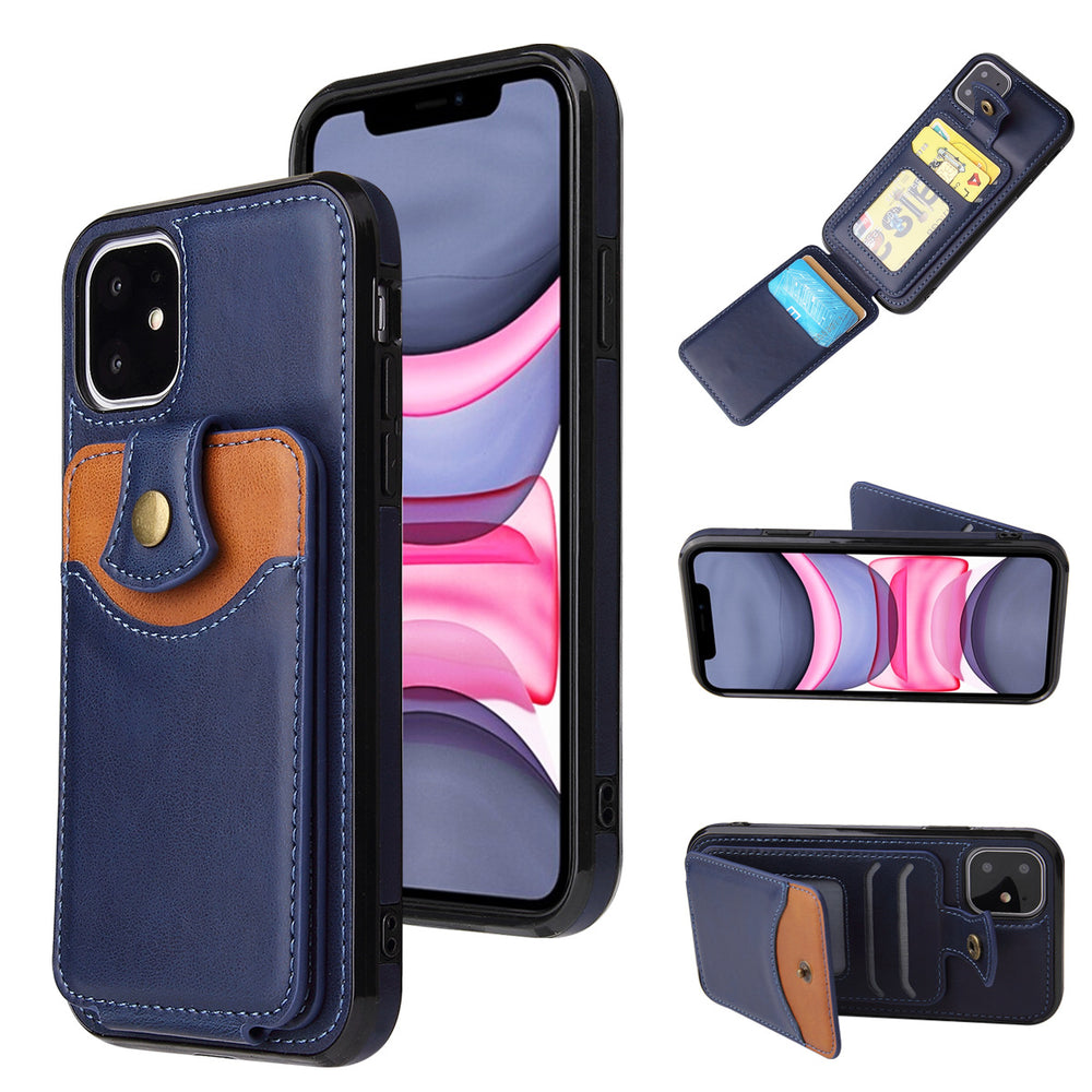 Leather Wallet Card Holder Cover for iPhone