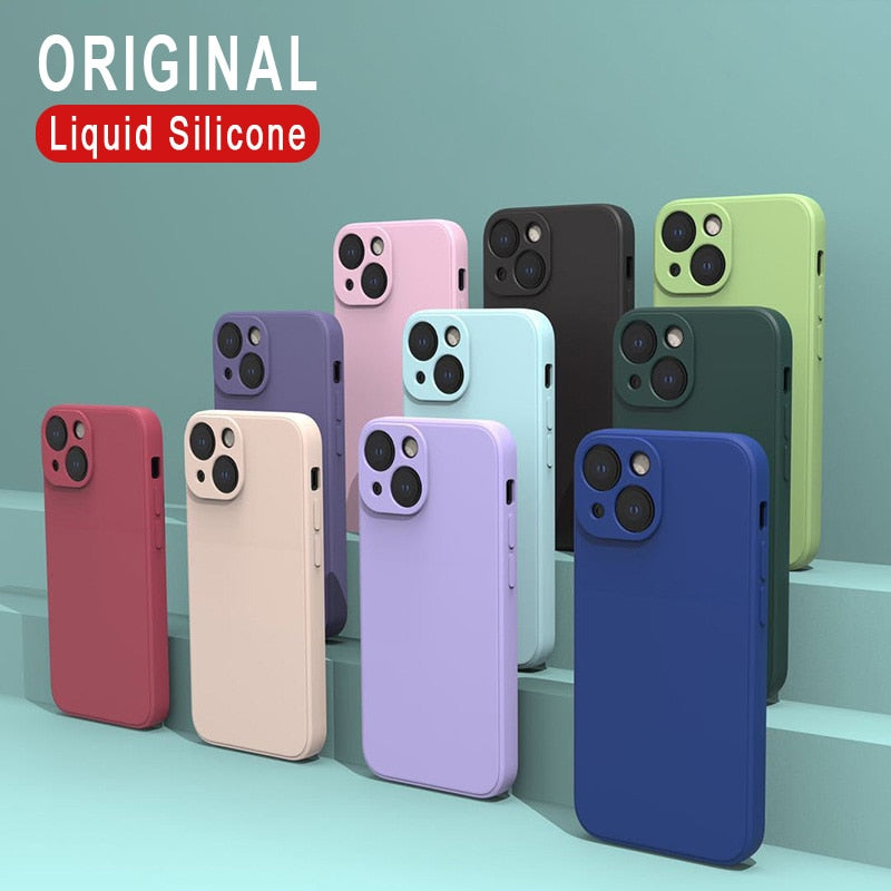 Candy Color Liquid Silicone Phone Case For iPhone