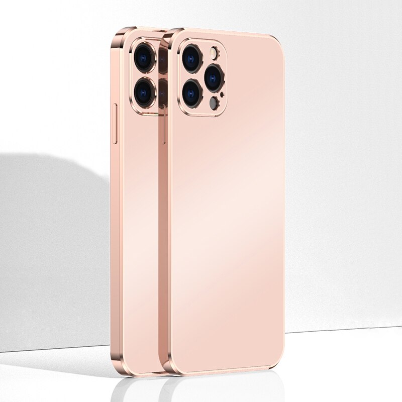 Luxury Soft Square Plating Matte Case For iPhone