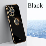 Plating Square Ring Holder Case For iPhone