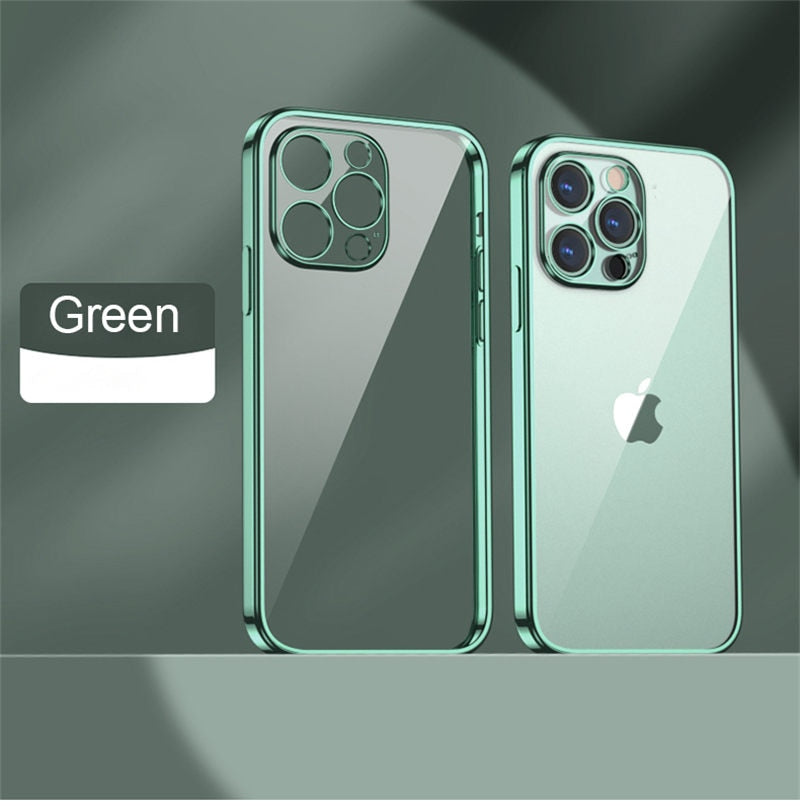 Plating Transparent Soft Case for iPhone