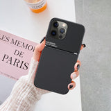 Car Magnetic Slim Matte PU Leather Case For iPhone