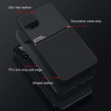 Car Magnetic Slim Matte PU Leather Case For iPhone