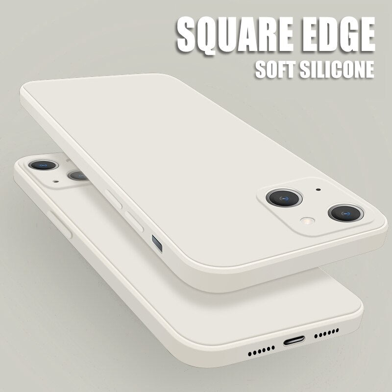 Square Edge Soft Silicone Phone Case For iPhone