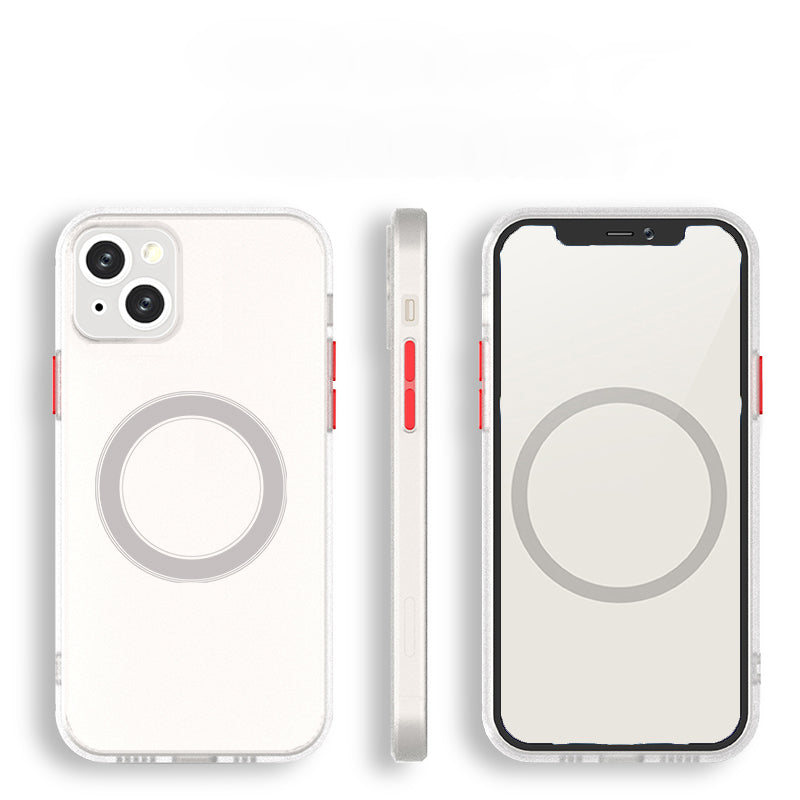 Magnetic Transparent Matte Case For iPhone