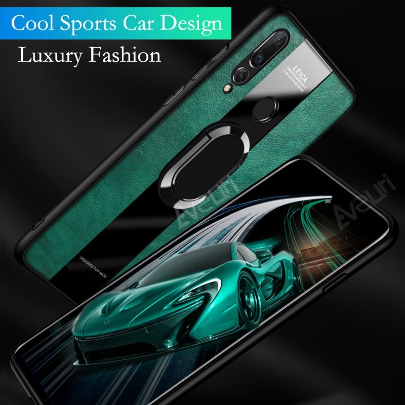 Magnetic Car Holder Leather Phone Case For Huawei.