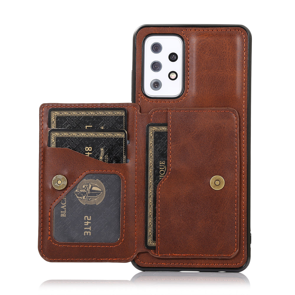 Cards Holder Magnetic Leather Cover for Samsung