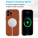 Magnetic Leather Wireless Charging Case For iPhone