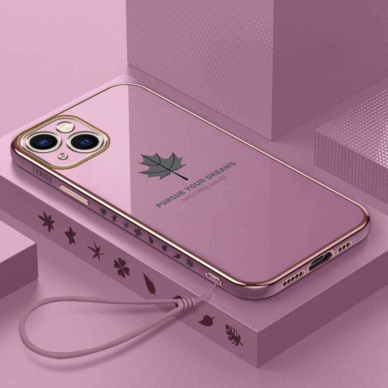 Maple Leaf Plating Electroplated Case For iPhone