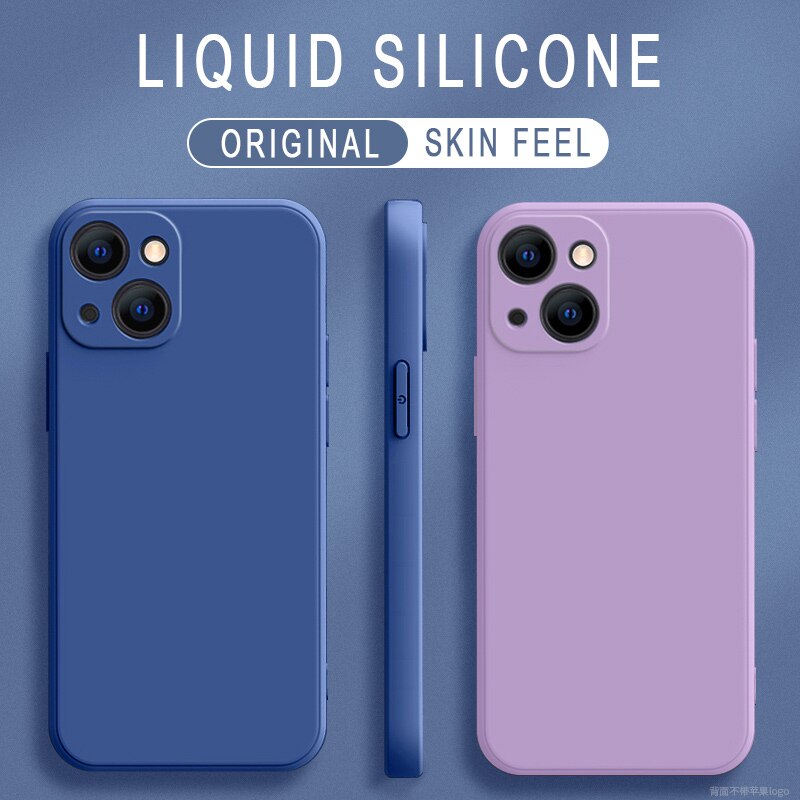 Square Liquid Silicone Case For iPhone