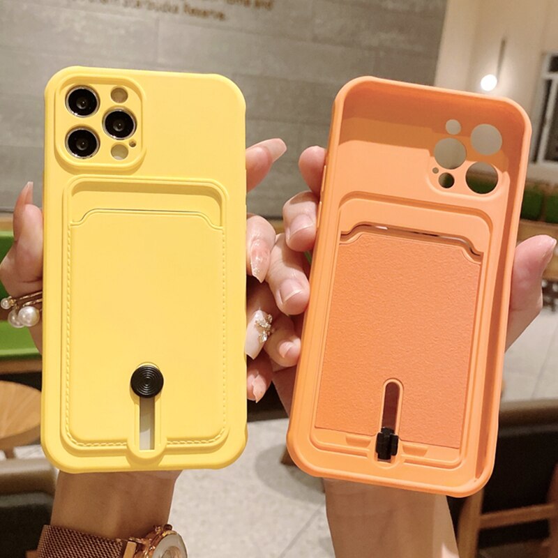 Silicone Wallet Card Holder Case For iPhone