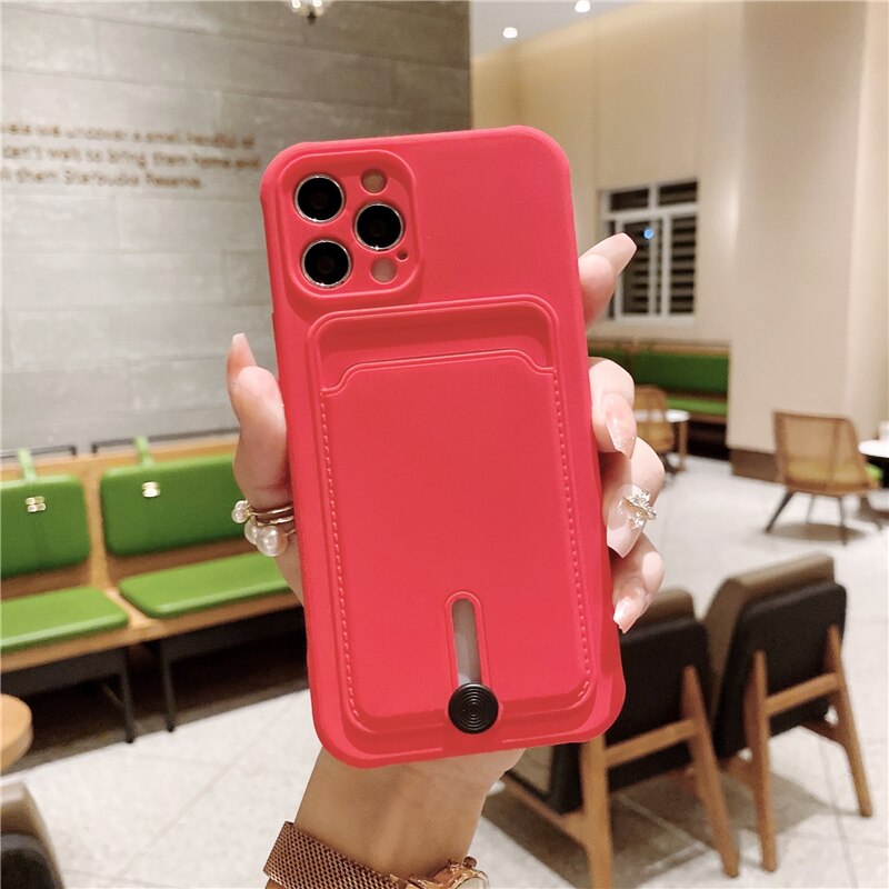 Silicone Wallet Card Holder Case For iPhone
