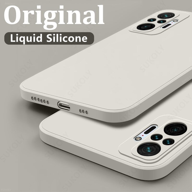 Square Liquid Silicone Phone Case For Xiaomi Redmi