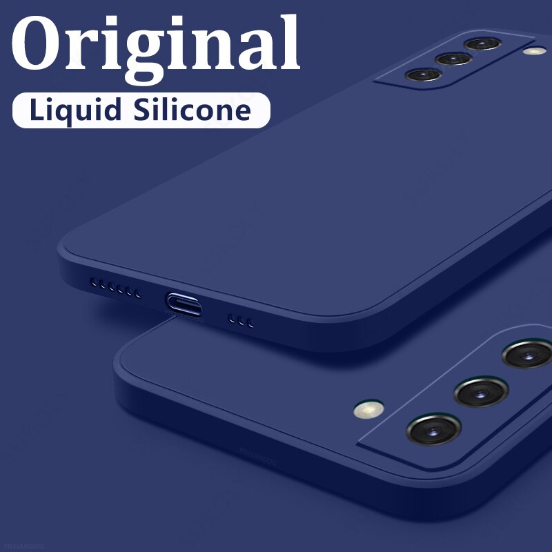 Square Liquid Silicone Phone Case For Samsung