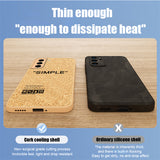 Cork Cooling Wooden Silicone Case For Samsung