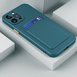 Card Slot Soft Silicone Case For iPhone