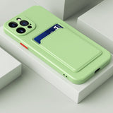 Card Slot Soft Silicone Case For iPhone