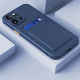 Card Slot Soft Silicone Case For iPhone