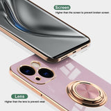 Ring Holder Plating Silicone Phone Case For iPhone