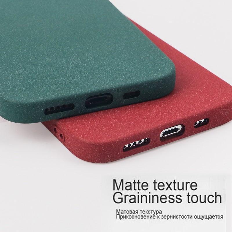 Sandstone Matte Slim Silicone Case For iPhone