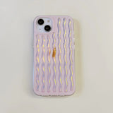 Wavy Lines Shiny Laser Silicone Case For iPhone
