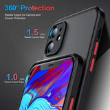 Shockproof Matte Clear Hard Case For iPhone