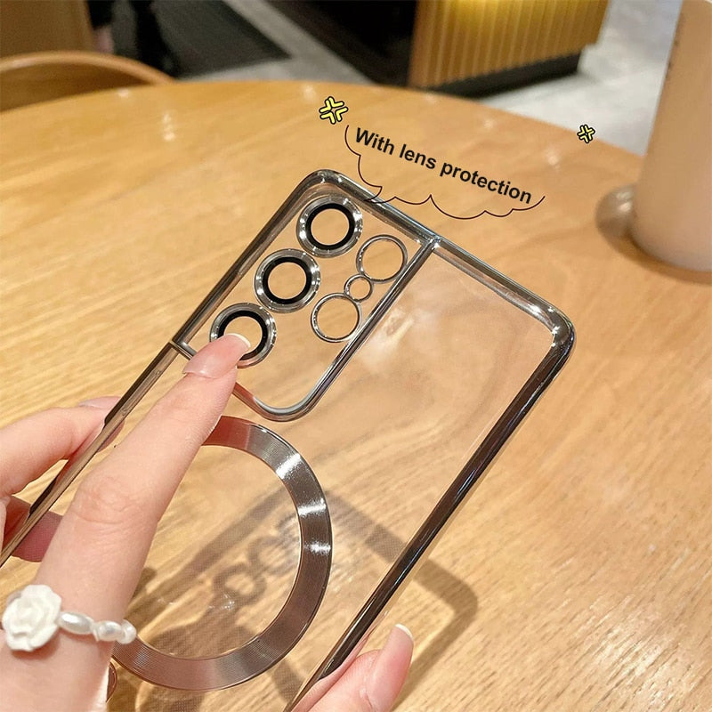 Transparent Magnetic Case For Samsung Galaxy
