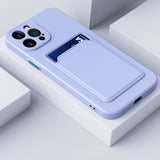 Card Holder Wallet Silicone Lens Protect Case for iPhone
