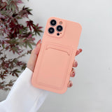 Silicone Card Bags Phone Case for iPhone